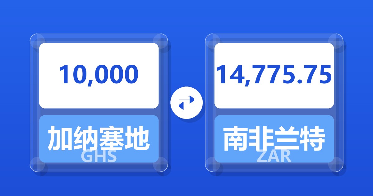 10,000加纳塞地兑南非兰特