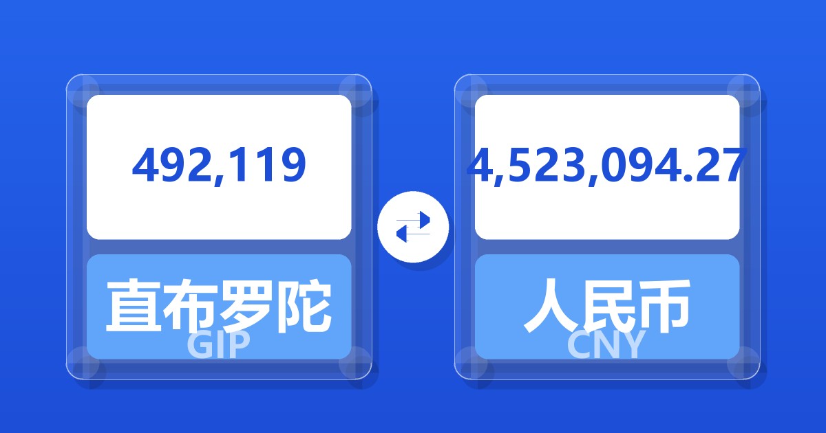 492,119直布罗陀镑兑人民币