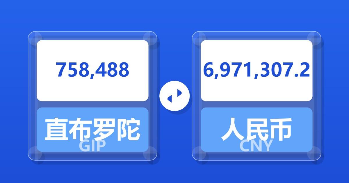 758,488直布罗陀镑兑人民币