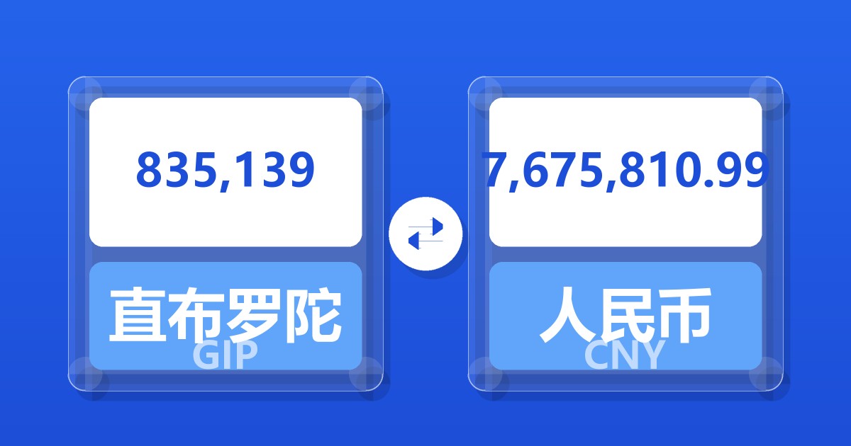 835,139直布罗陀镑兑人民币