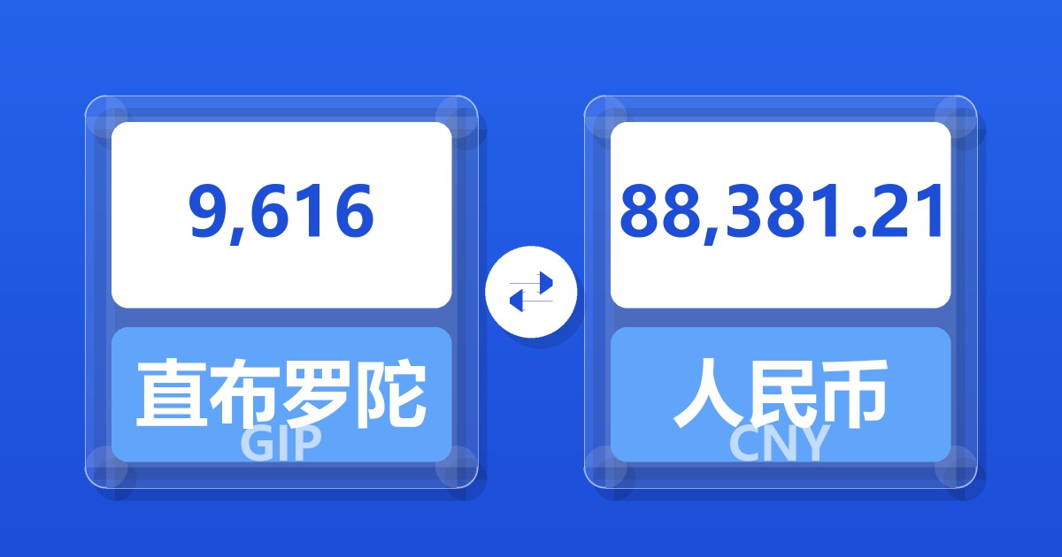 9,616直布罗陀镑兑人民币