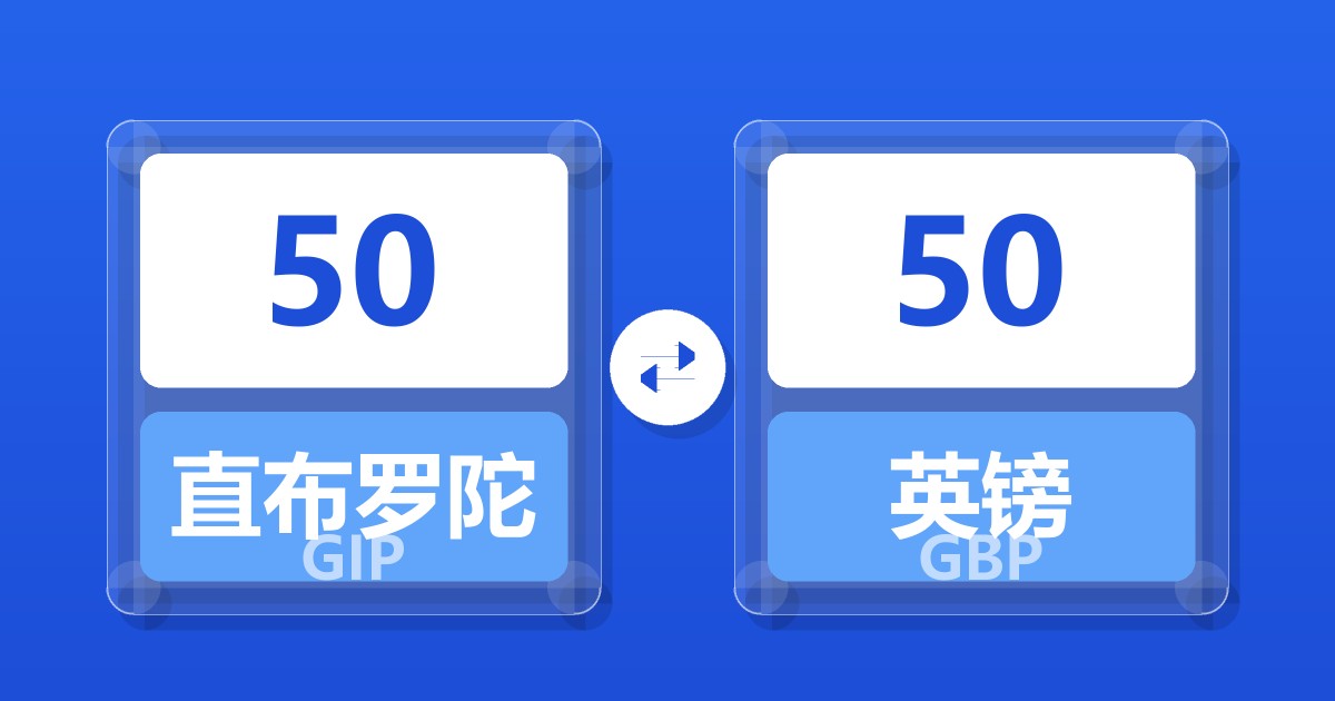 50直布罗陀镑兑英镑