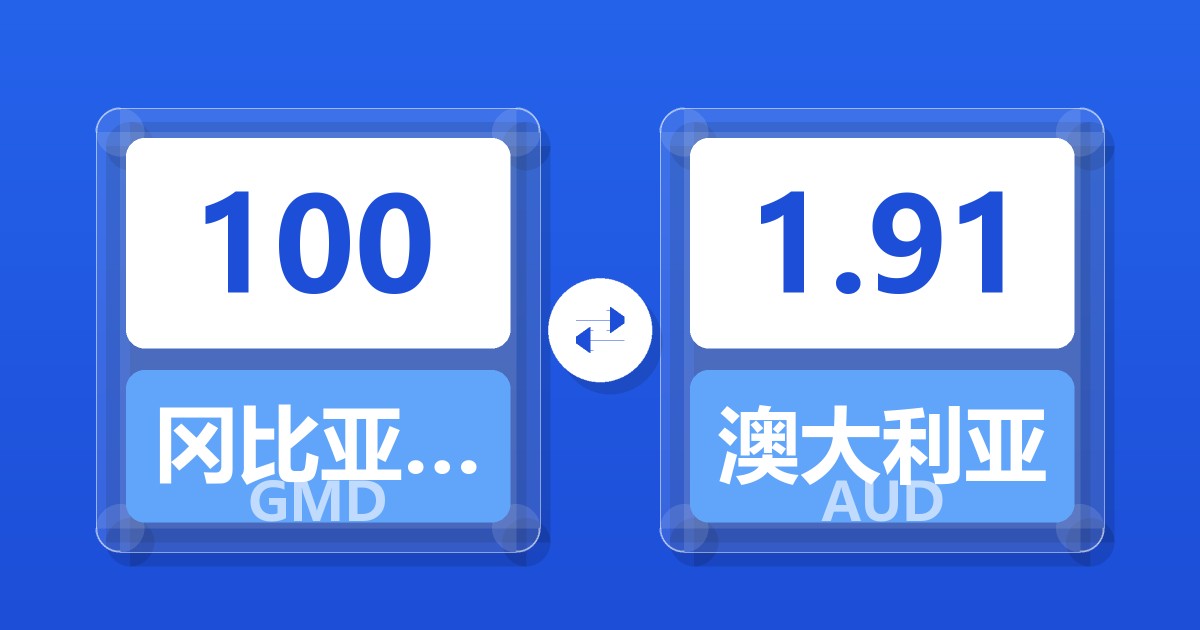 100冈比亚达拉西兑澳大利亚元