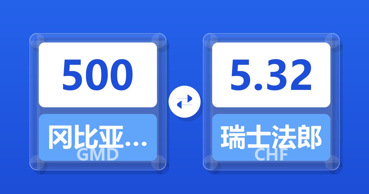 500冈比亚达拉西兑瑞士法郎