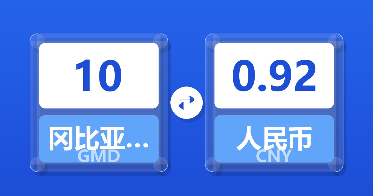 10冈比亚达拉西兑人民币