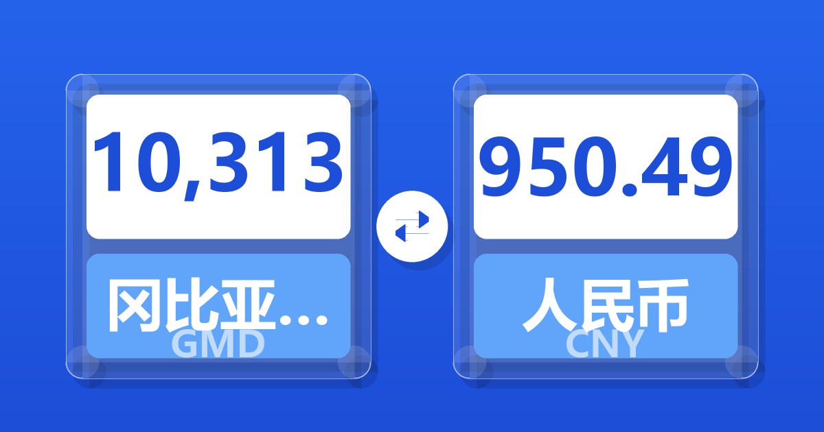 10,313冈比亚达拉西兑人民币