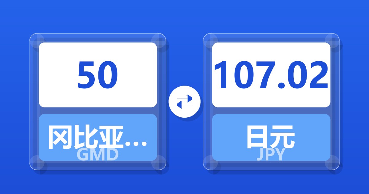 50冈比亚达拉西兑日元