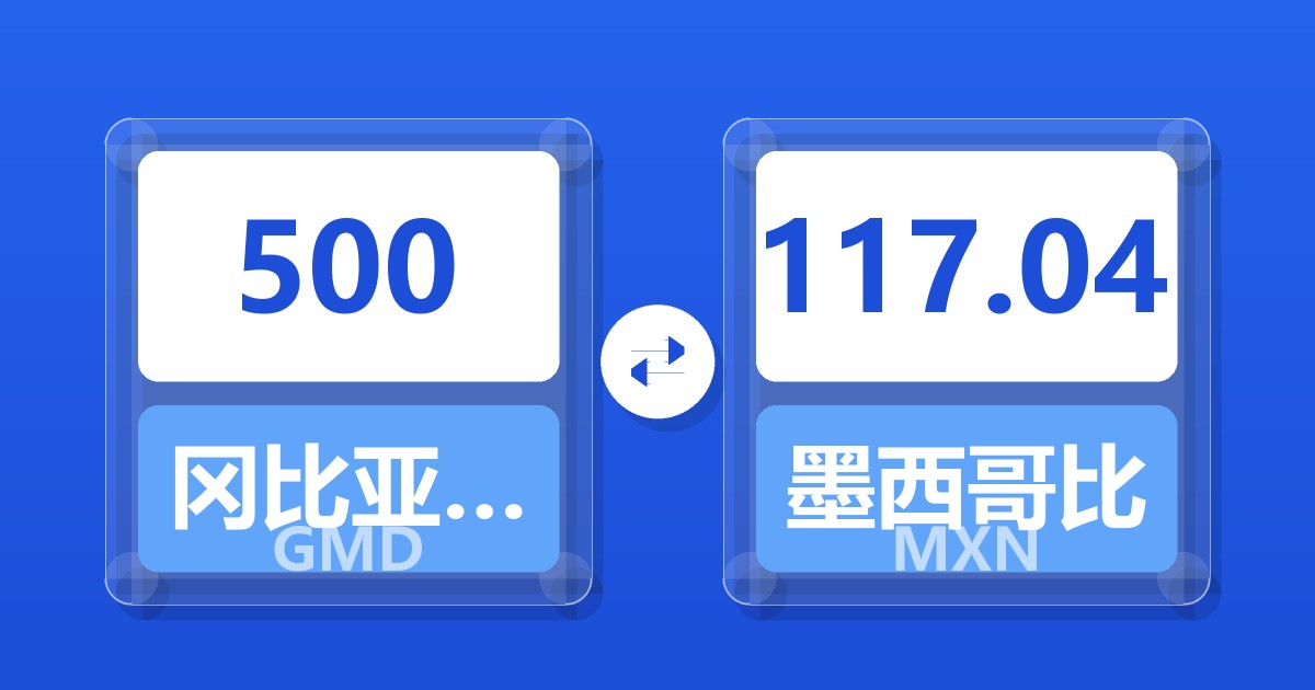 500冈比亚达拉西兑墨西哥比索