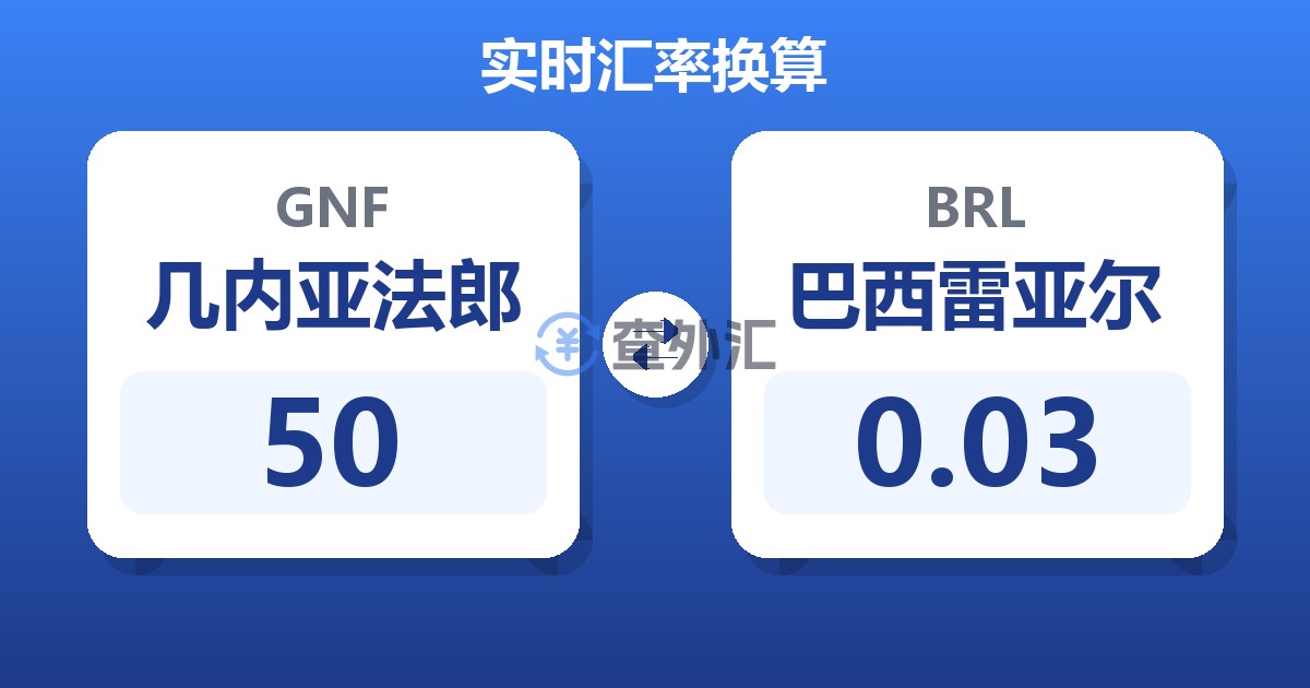 50几内亚法郎兑巴西雷亚尔
