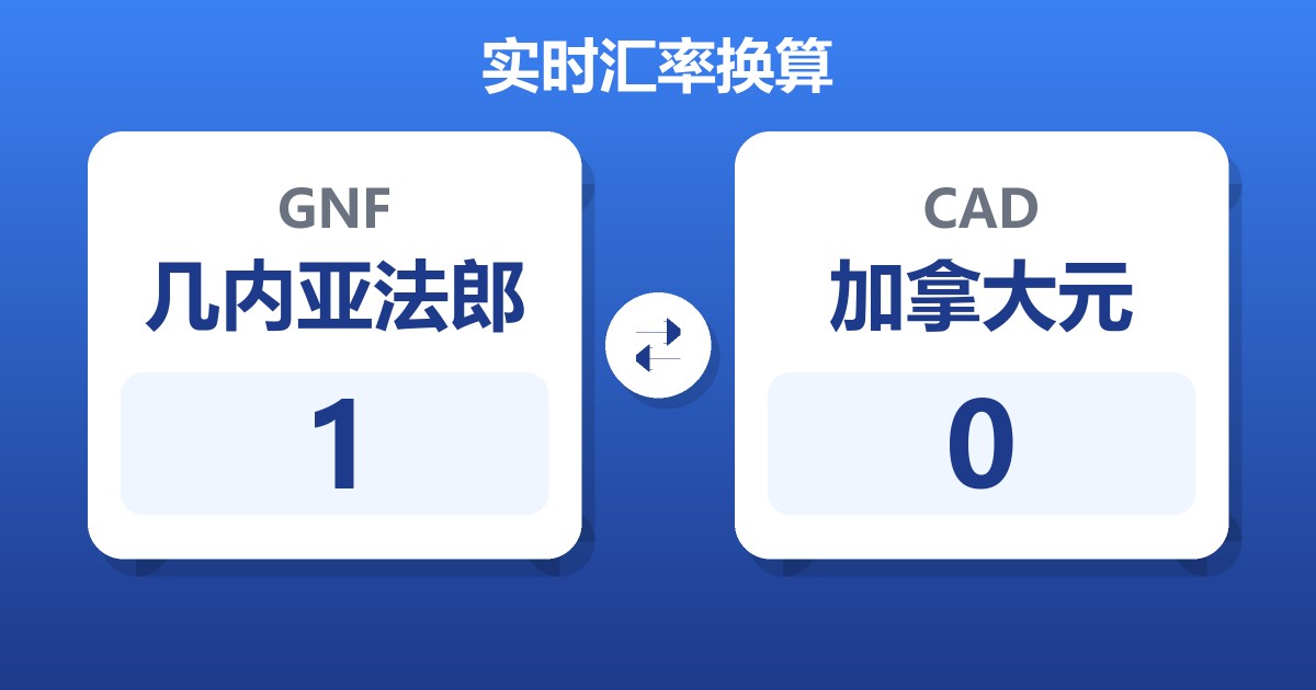 几内亚法郎对加拿大元汇率换算器