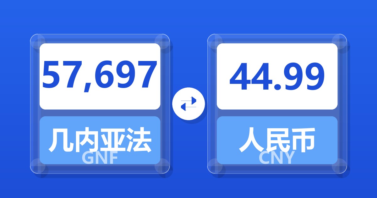 57,697几内亚法郎兑人民币