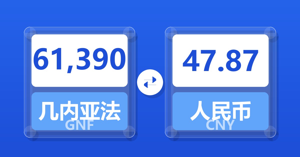 61,390几内亚法郎兑人民币