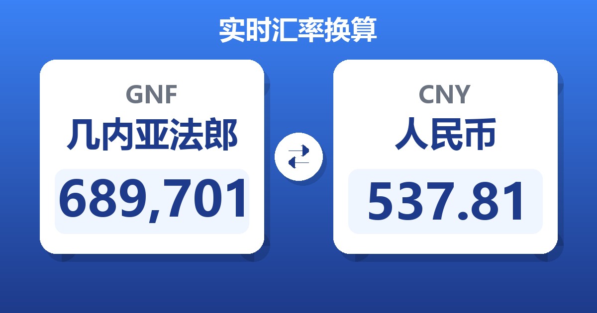 689,701几内亚法郎兑人民币