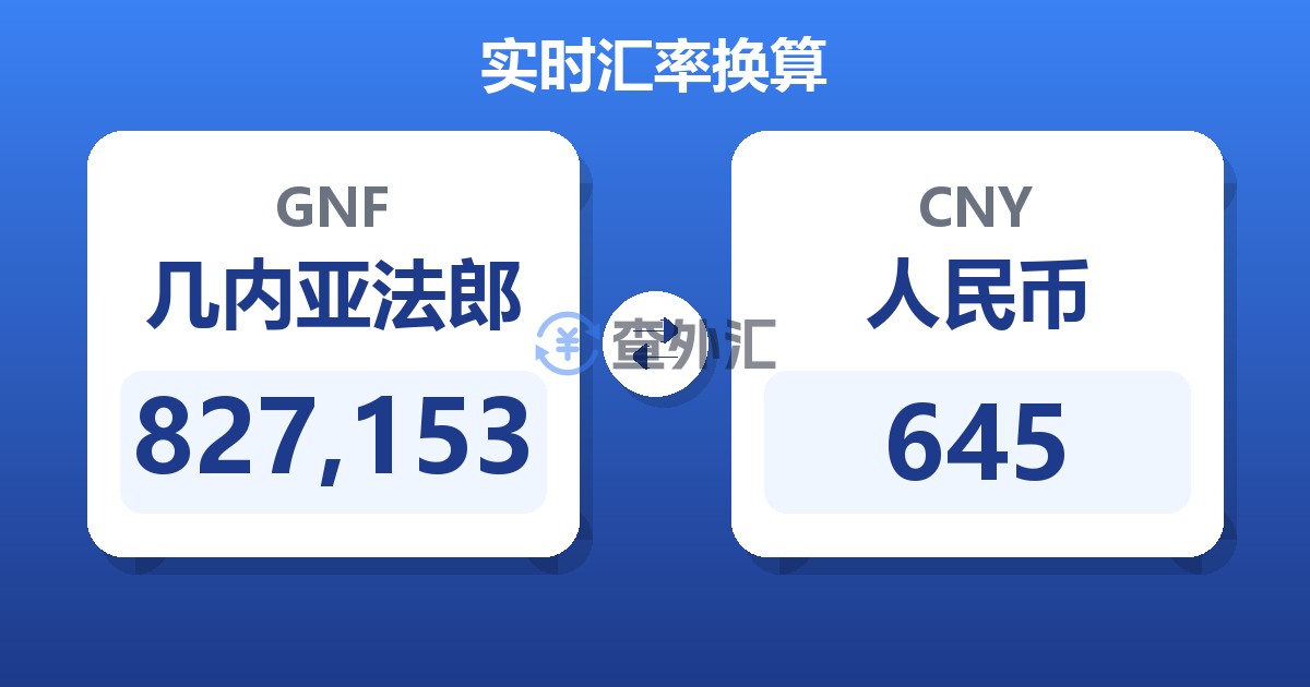 827,153几内亚法郎兑人民币