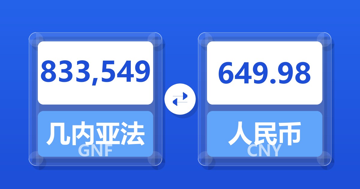 833,549几内亚法郎兑人民币