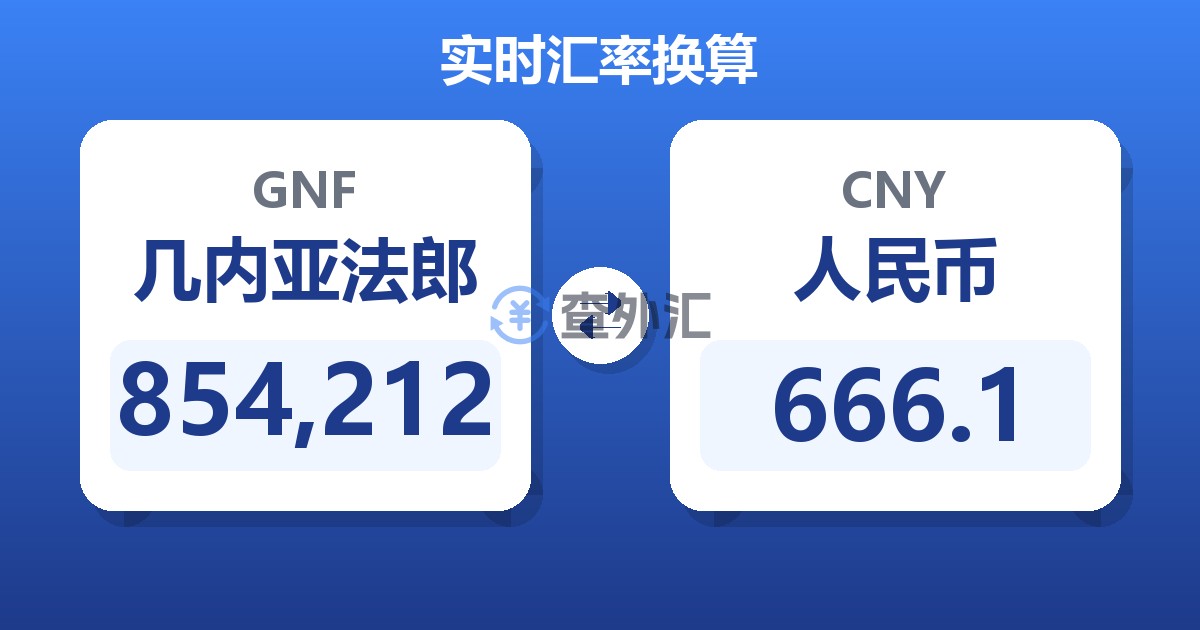 854,212几内亚法郎兑人民币