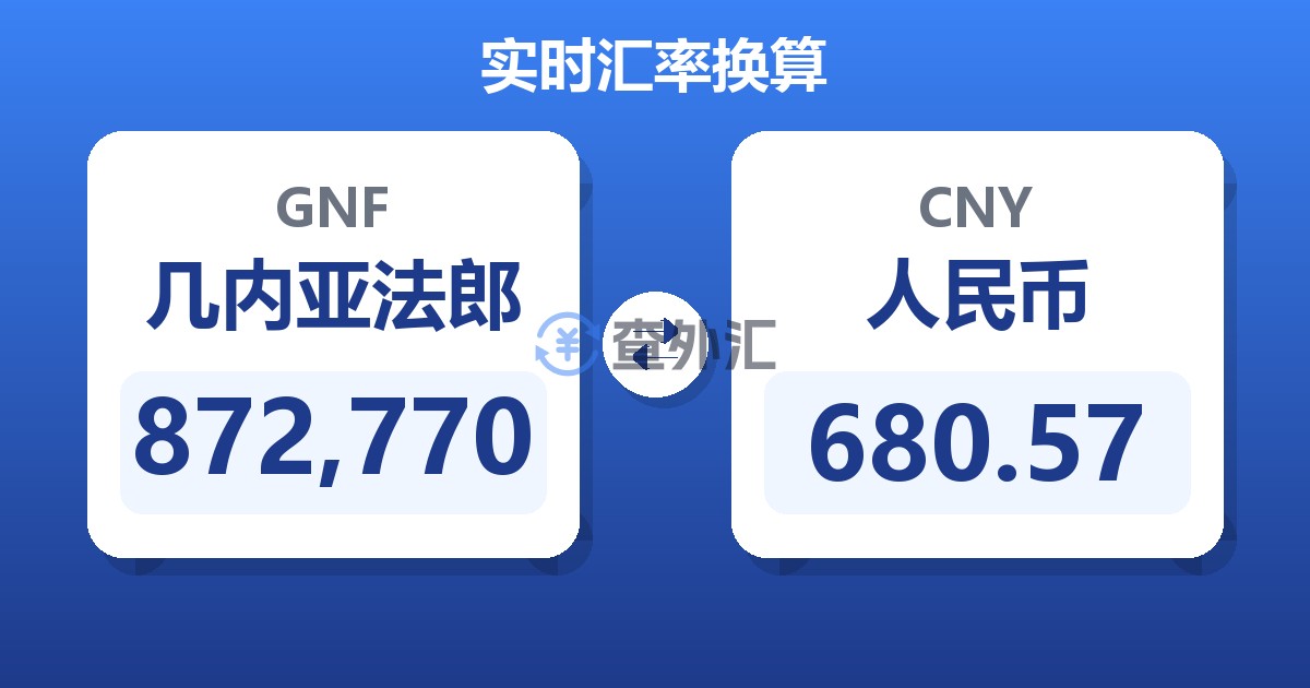 872,770几内亚法郎兑人民币