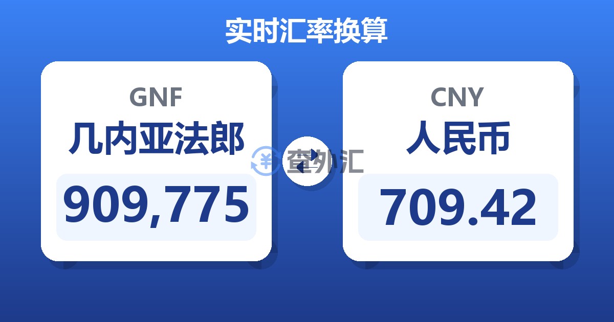 909,775几内亚法郎兑人民币