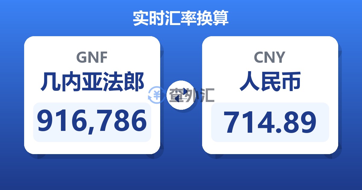 916,786几内亚法郎兑人民币