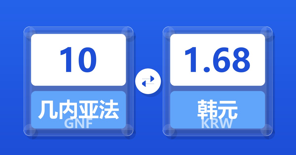10几内亚法郎兑韩元