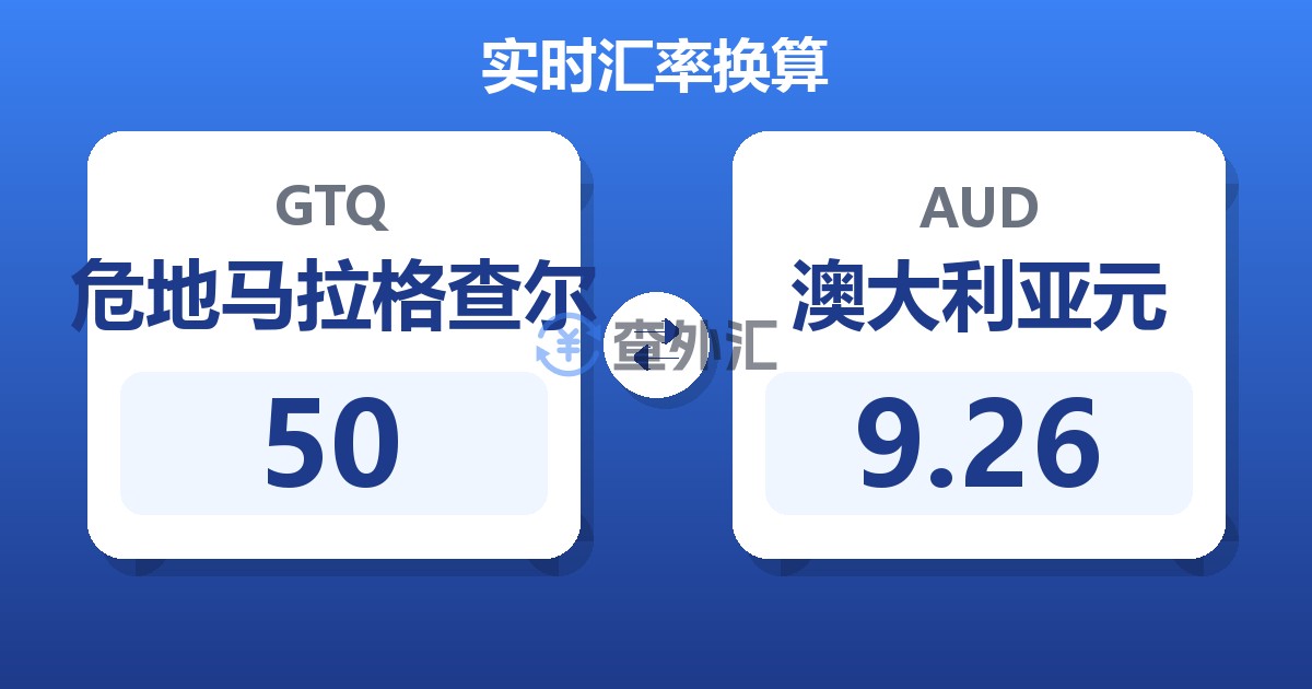 50危地马拉格查尔兑澳大利亚元