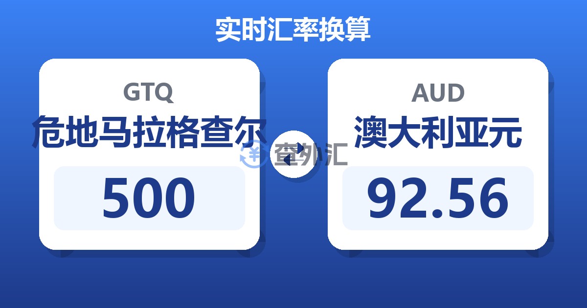 500危地马拉格查尔兑澳大利亚元