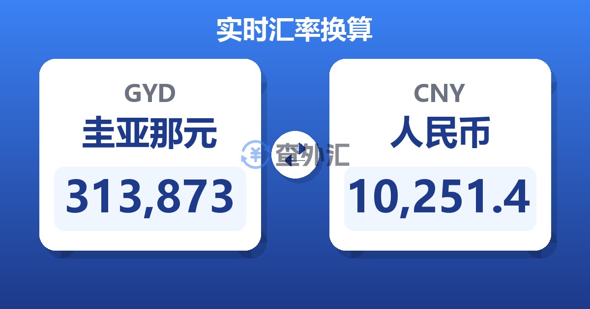 313,873圭亚那元兑人民币