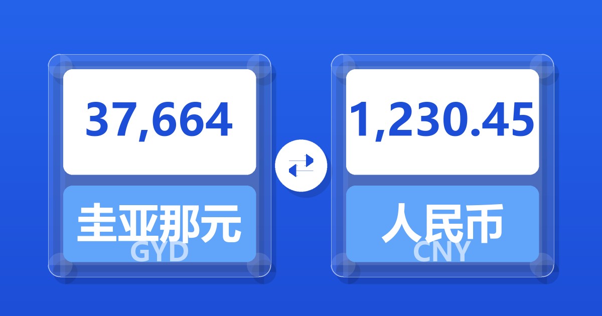 37,664圭亚那元兑人民币