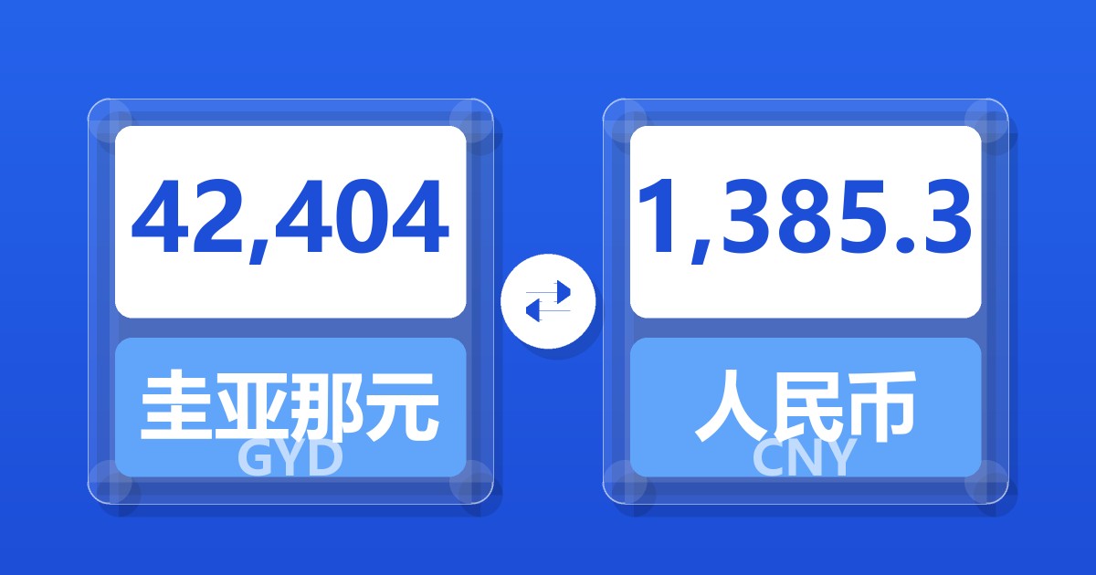 42,404圭亚那元兑人民币