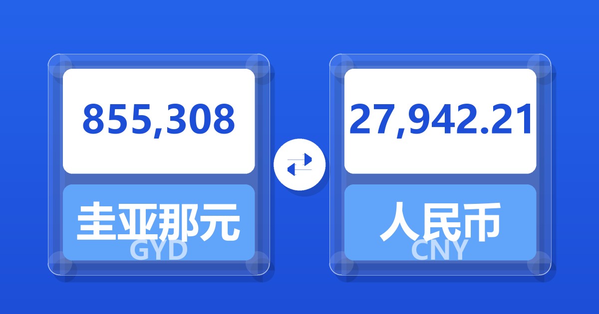 855,308圭亚那元兑人民币
