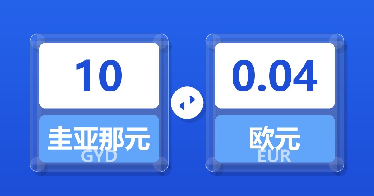10圭亚那元兑欧元
