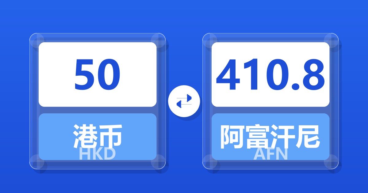 50港币兑阿富汗尼