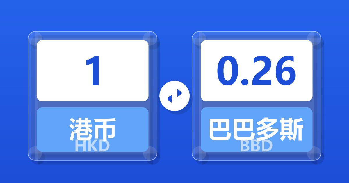 1港币兑巴巴多斯元