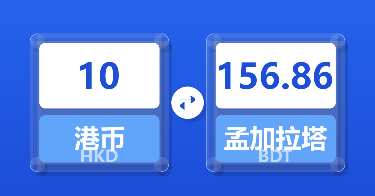 10港币兑孟加拉塔卡