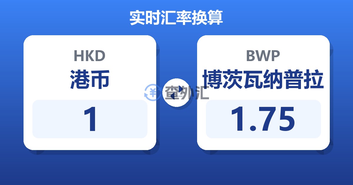 1港币兑博茨瓦纳普拉