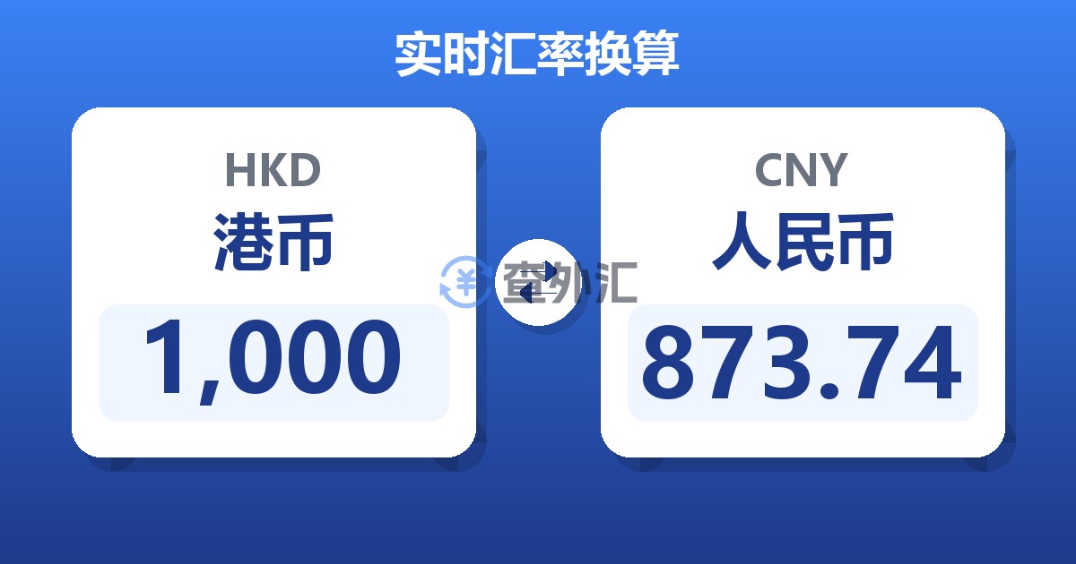 1,000港币兑人民币