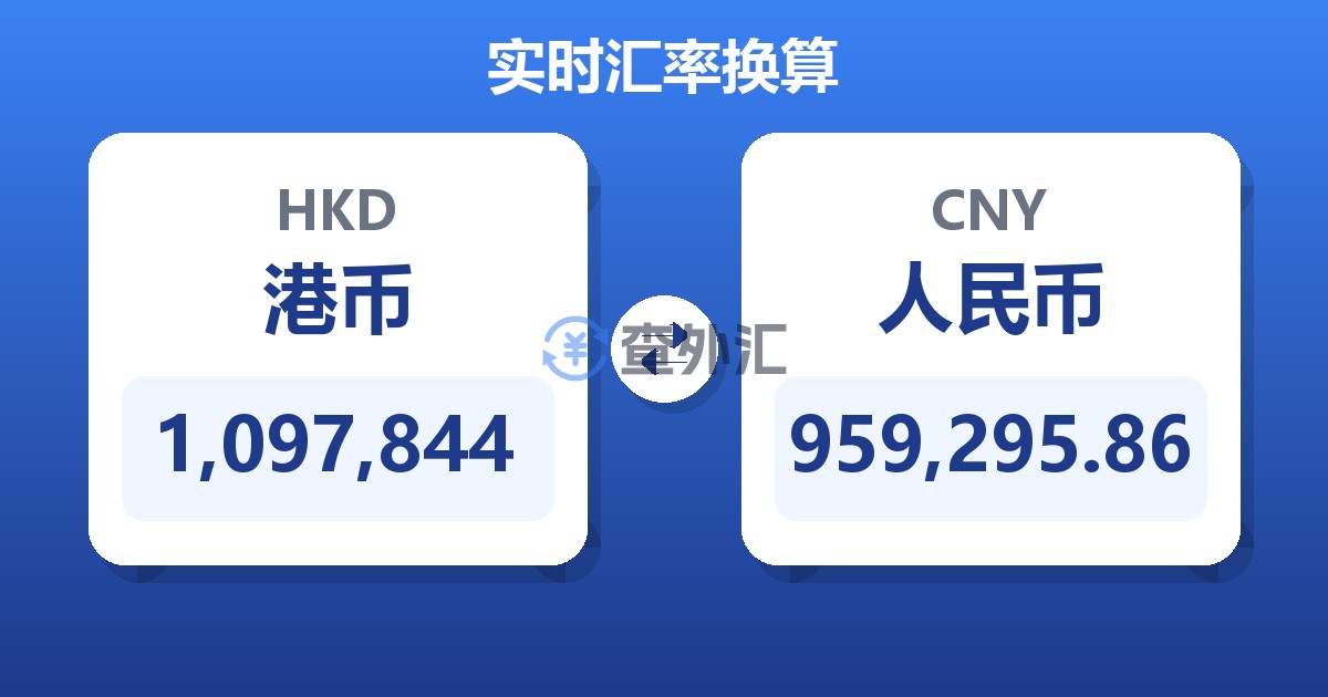 1,097,844港币兑人民币