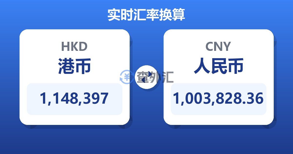 1,148,397港币兑人民币