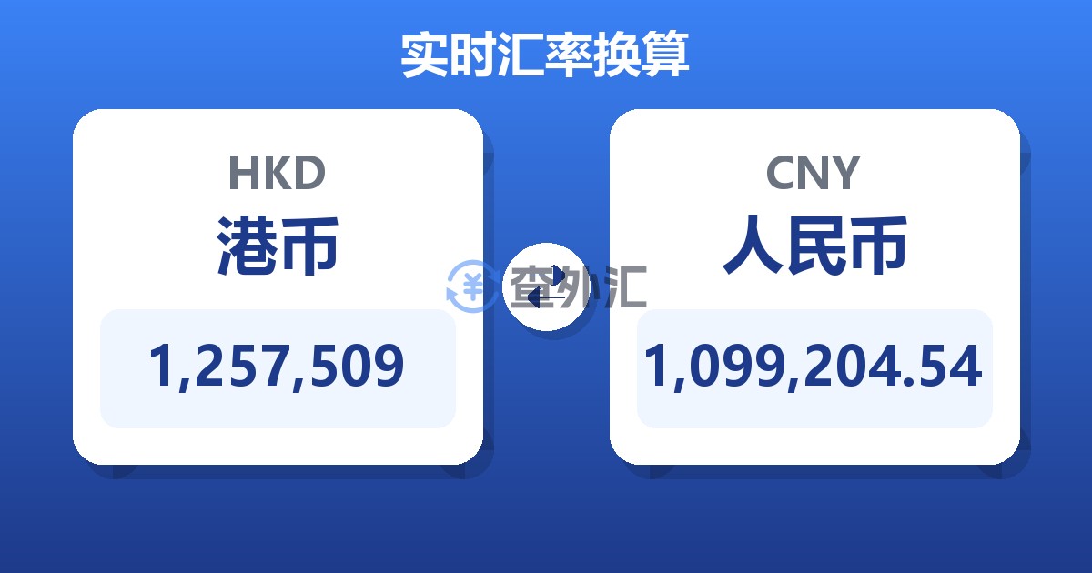1,257,509港币兑人民币