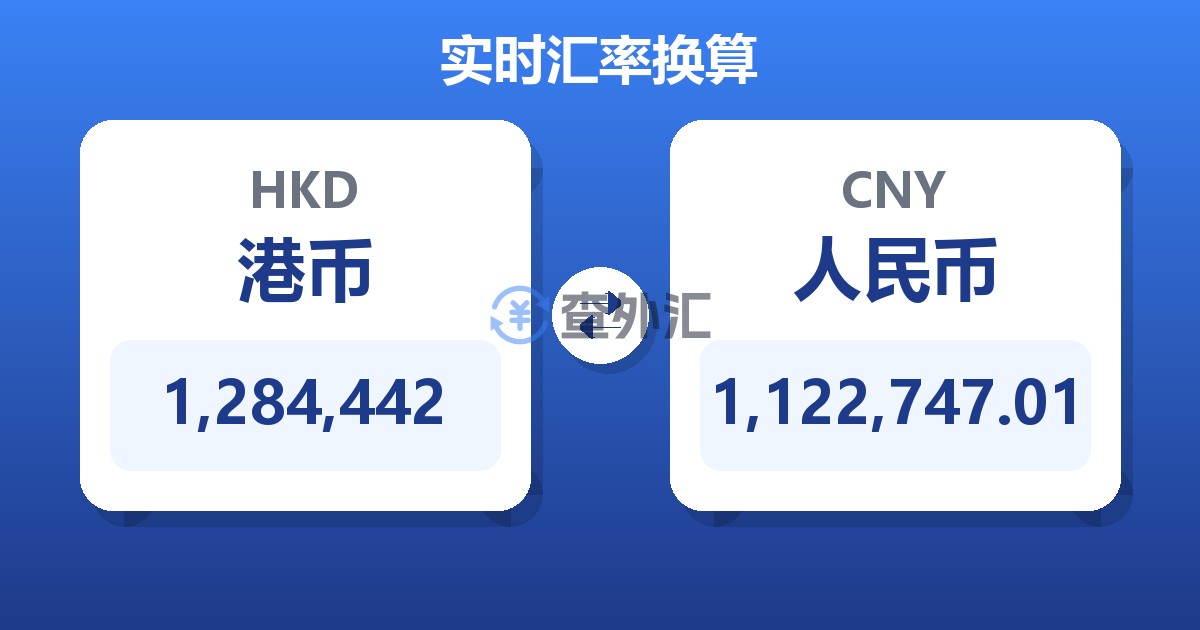 1,284,442港币兑人民币