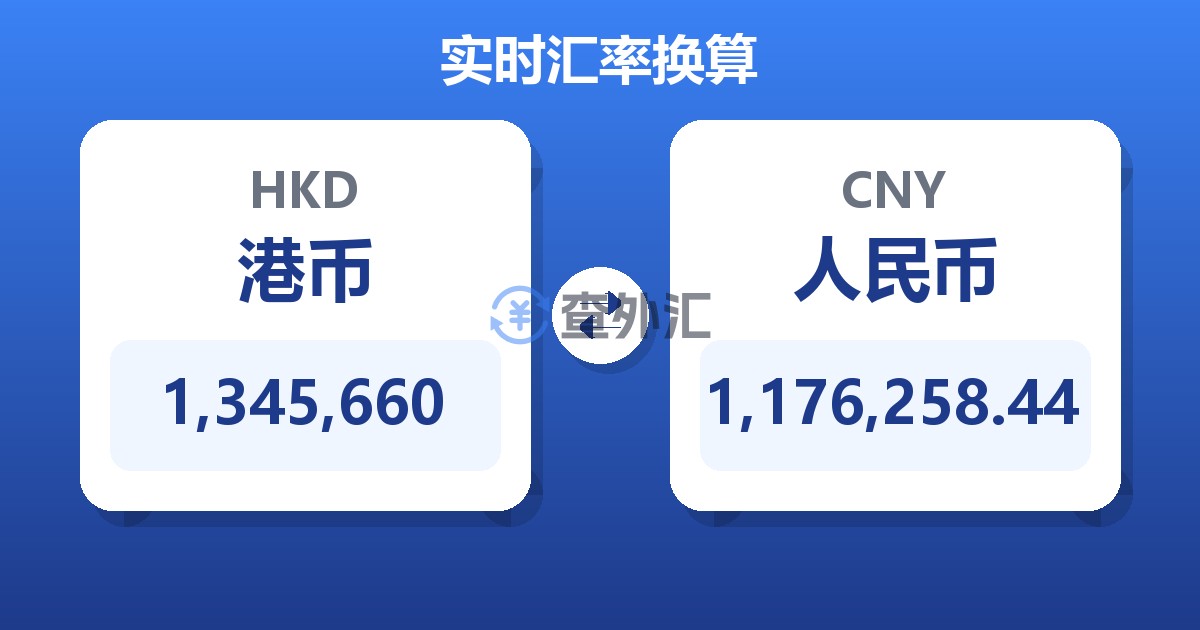1,345,660港币兑人民币