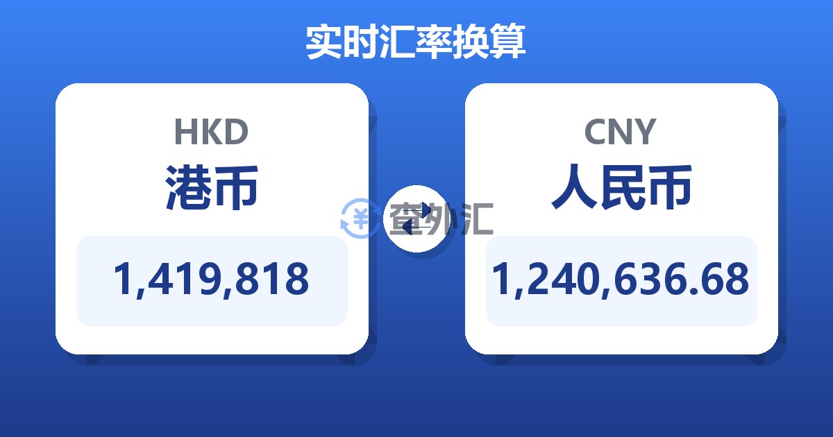 1,419,818港币兑人民币
