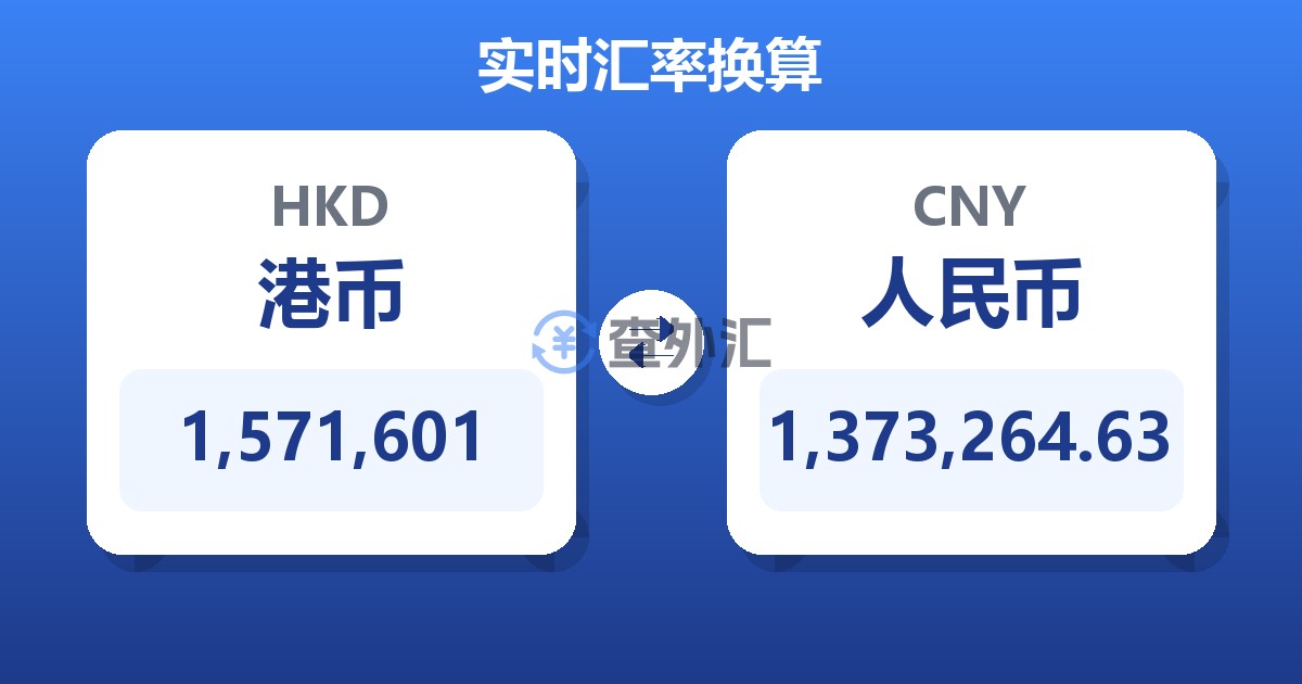 1,571,601港币兑人民币