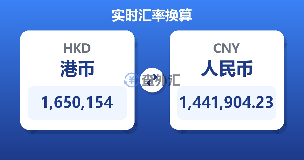 1,650,154港币兑人民币
