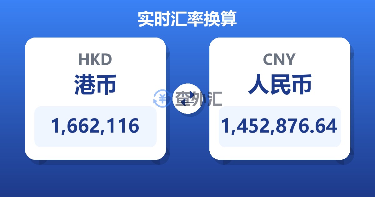 1,662,116港币兑人民币