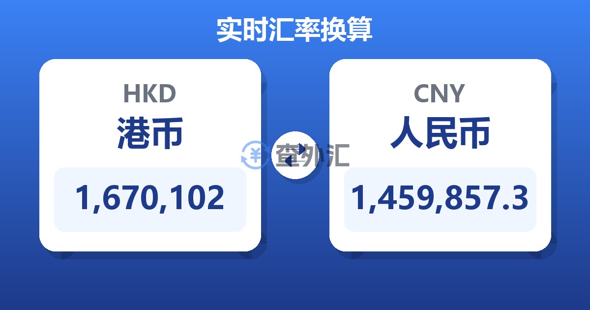 1,670,102港币兑人民币