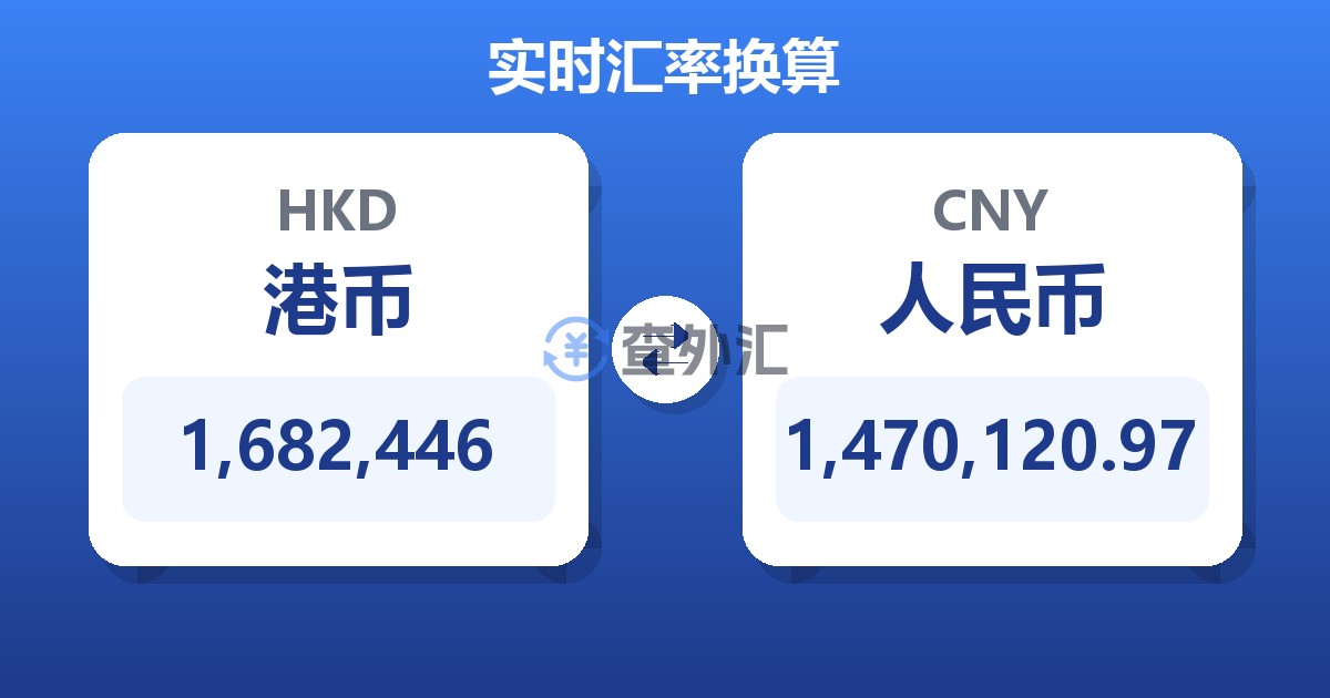 1,682,446港币兑人民币