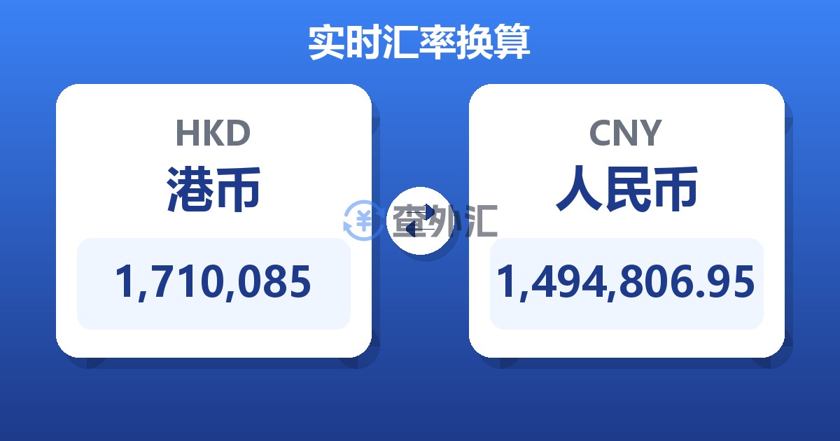 1,710,085港币兑人民币