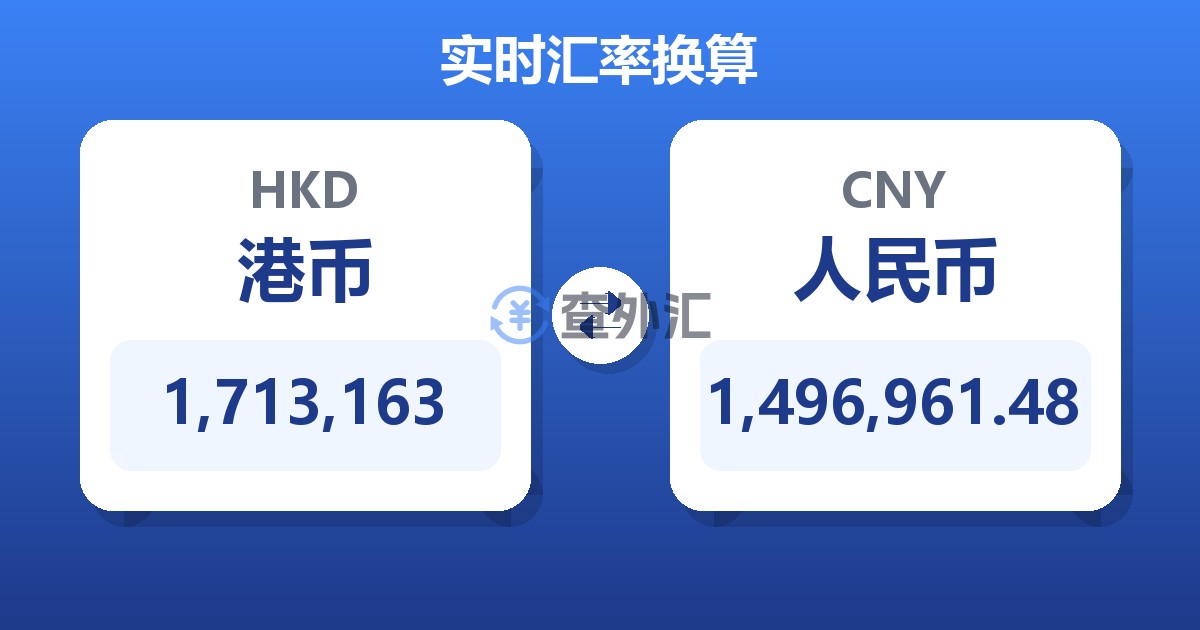 1,713,163港币兑人民币