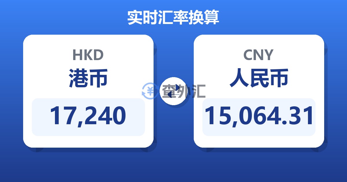 17,240港币兑人民币